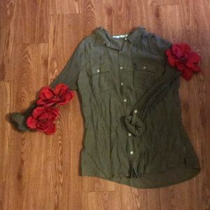 Olive green long sleeve shirt